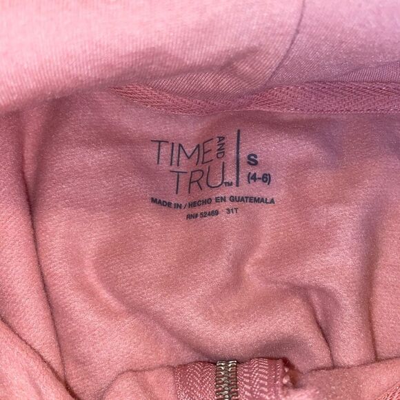 *NWT* Time and Tru Small (4-6) Juniors Dusty Rose Zip Hoodie - Picture 5 of 5